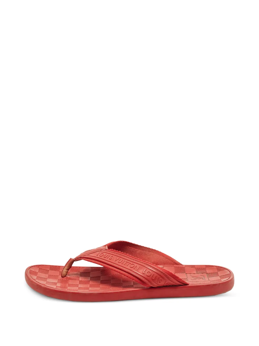 Louis Vuitton Pre-Owned check-textured thong flip flops - Rot