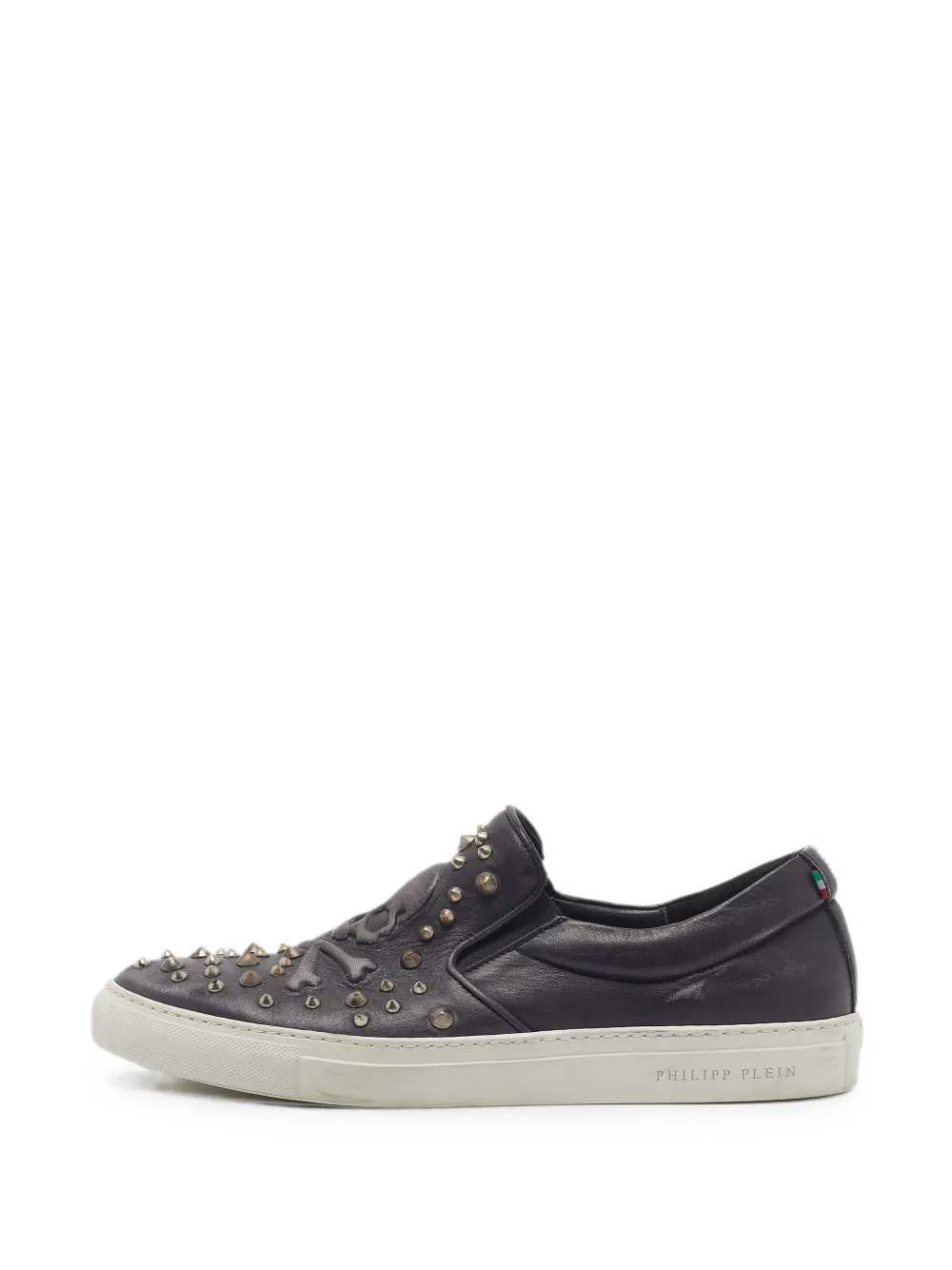 Philipp Plein skull studded slip-on sneakers - Black