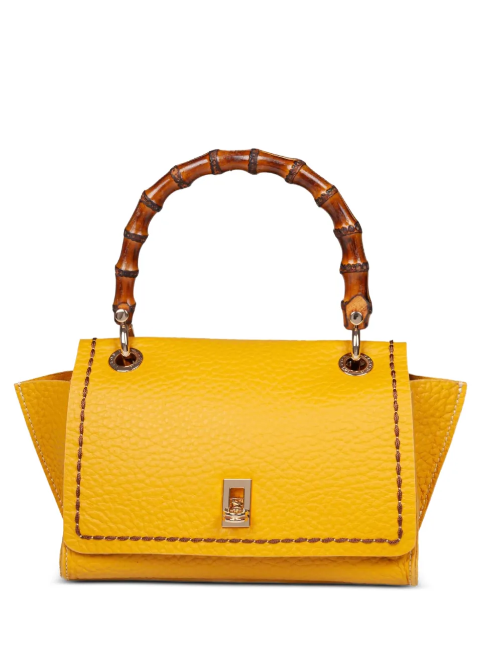 VISONA` Posillipo bamboo-handle tote bag - Giallo