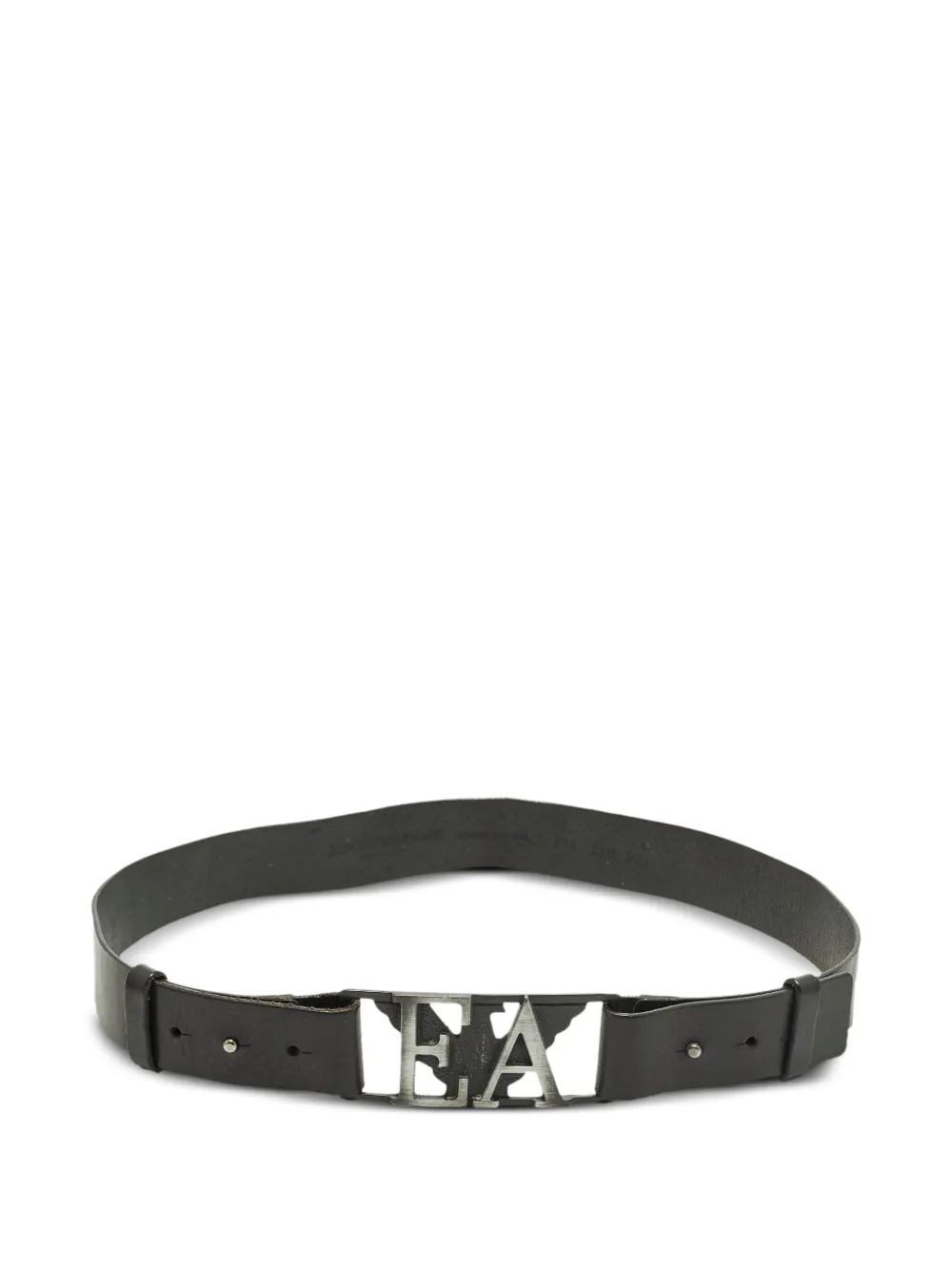Emporio Armani Pre-Owned EA logo leather belt - Nero