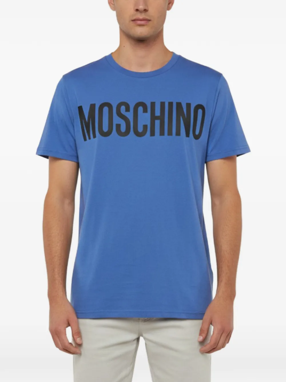 Pre-owned Moschino 2019 Couture Logo Graphic T-shirt In Blue