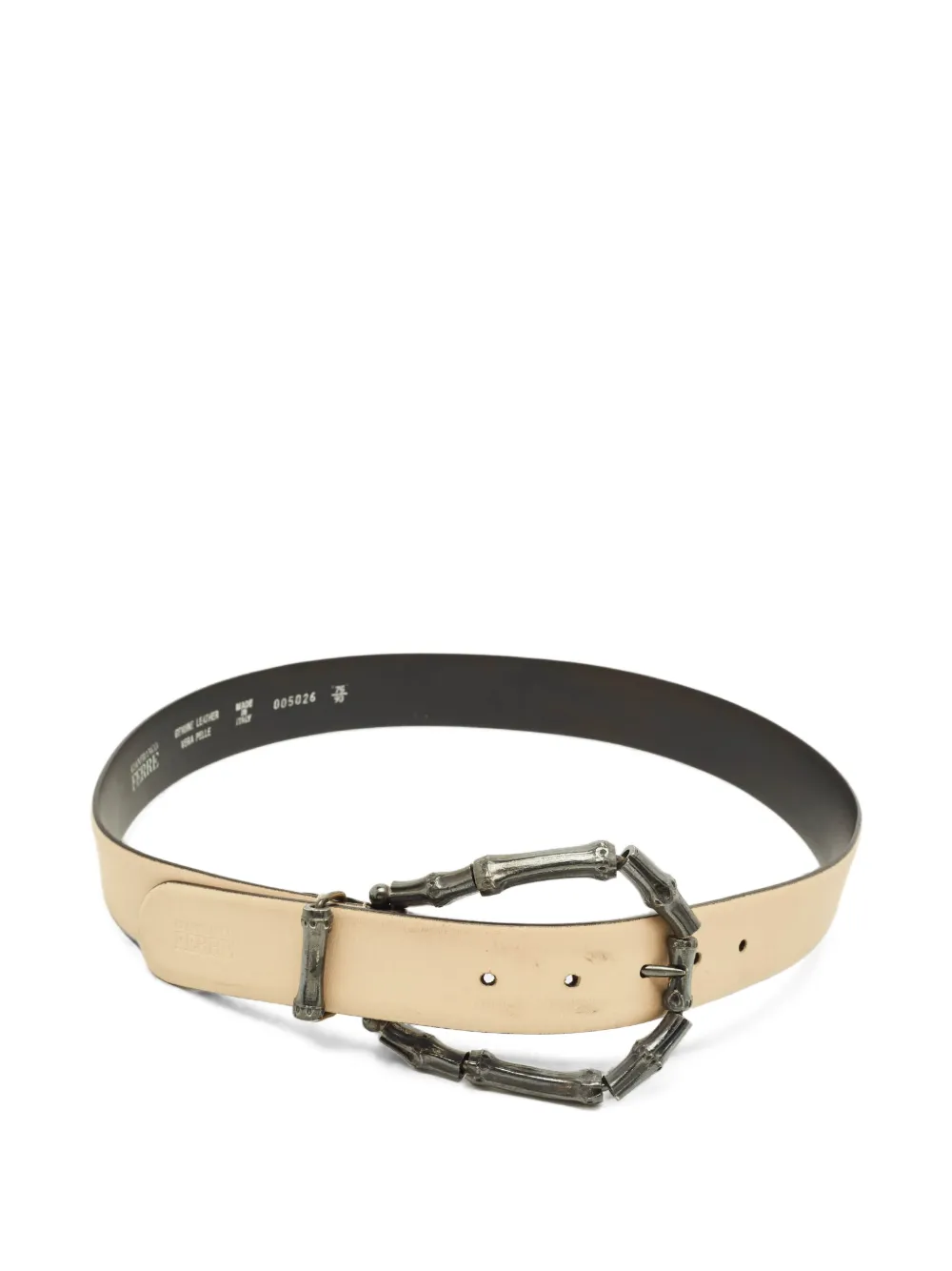 Gianfranco Ferré Pre-Owned bamboo-effect buckle belt - Toni neutri