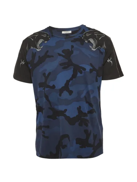 Valentino Garavani Pre-Owned camouflage-print panther-patch T-shirt