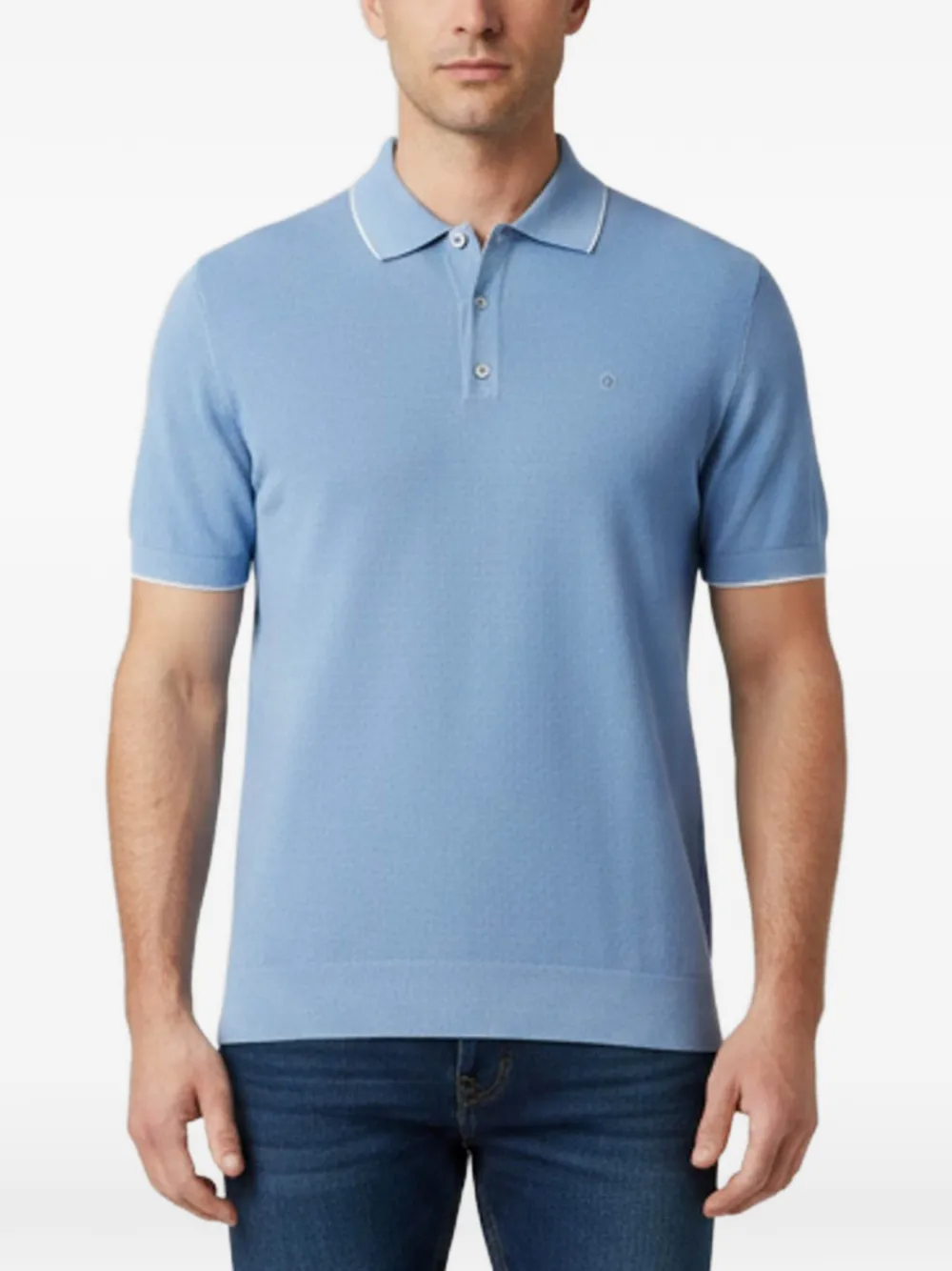 Carolina Herrera Vintage CH pique short-sleeve polo shirt - Blu