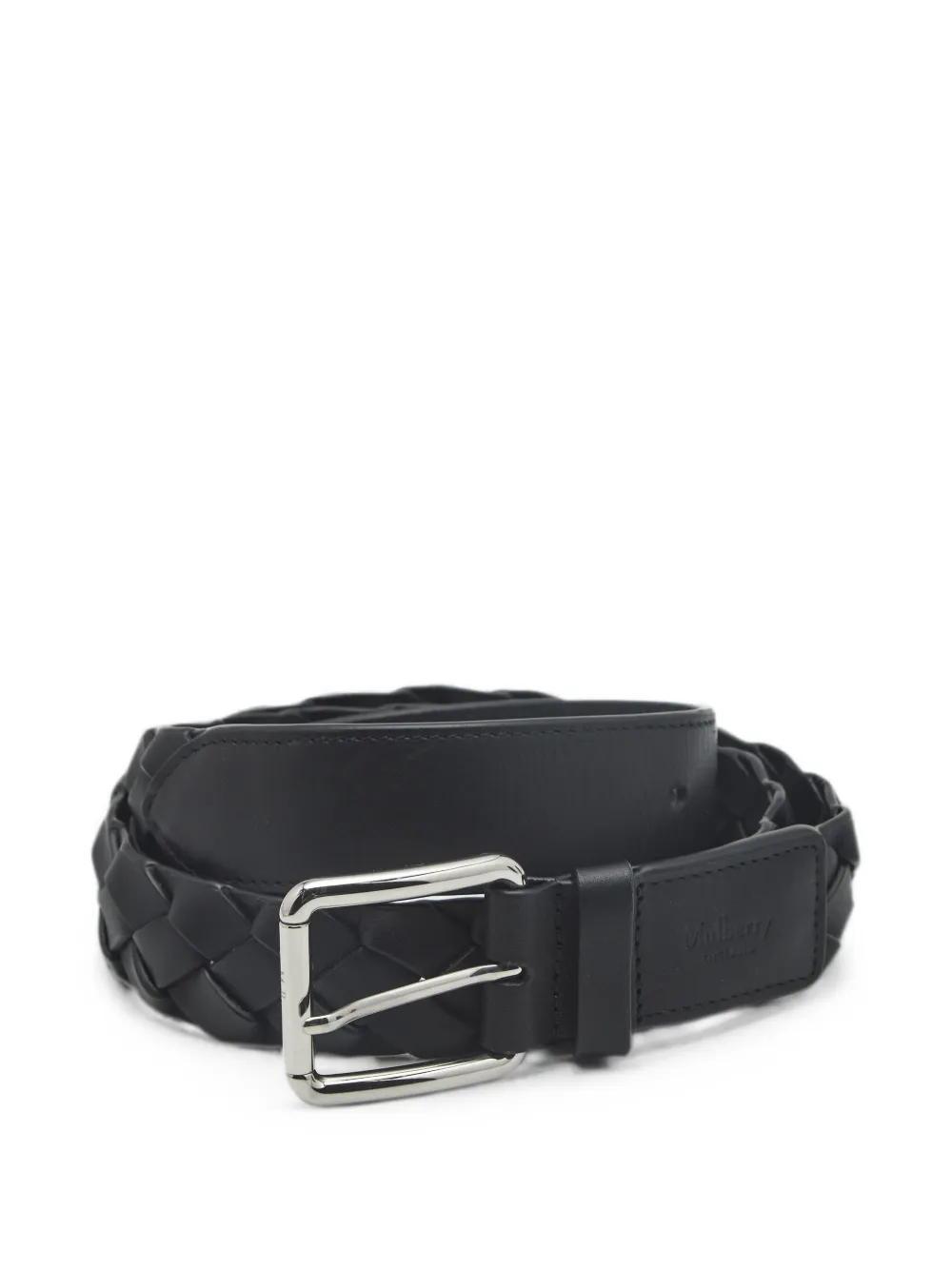 Mulberry Pre-Owned M buckle woven belt - Nero