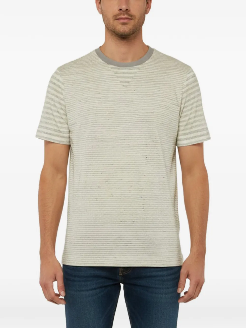 Giorgio Armani Pre-Owned striped-pattern T-shirt - Toni neutri