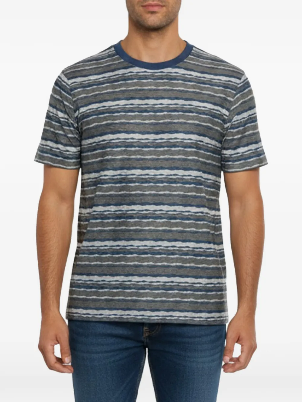 Giorgio Armani Pre-Owned striped knit T-shirt - Grigio