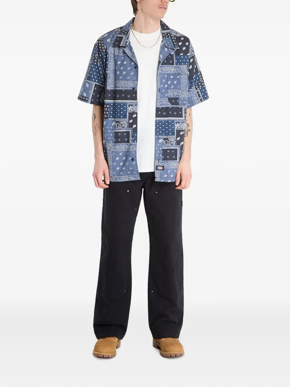 DICKIES Glandorf overhemd met paisley-print Blauw