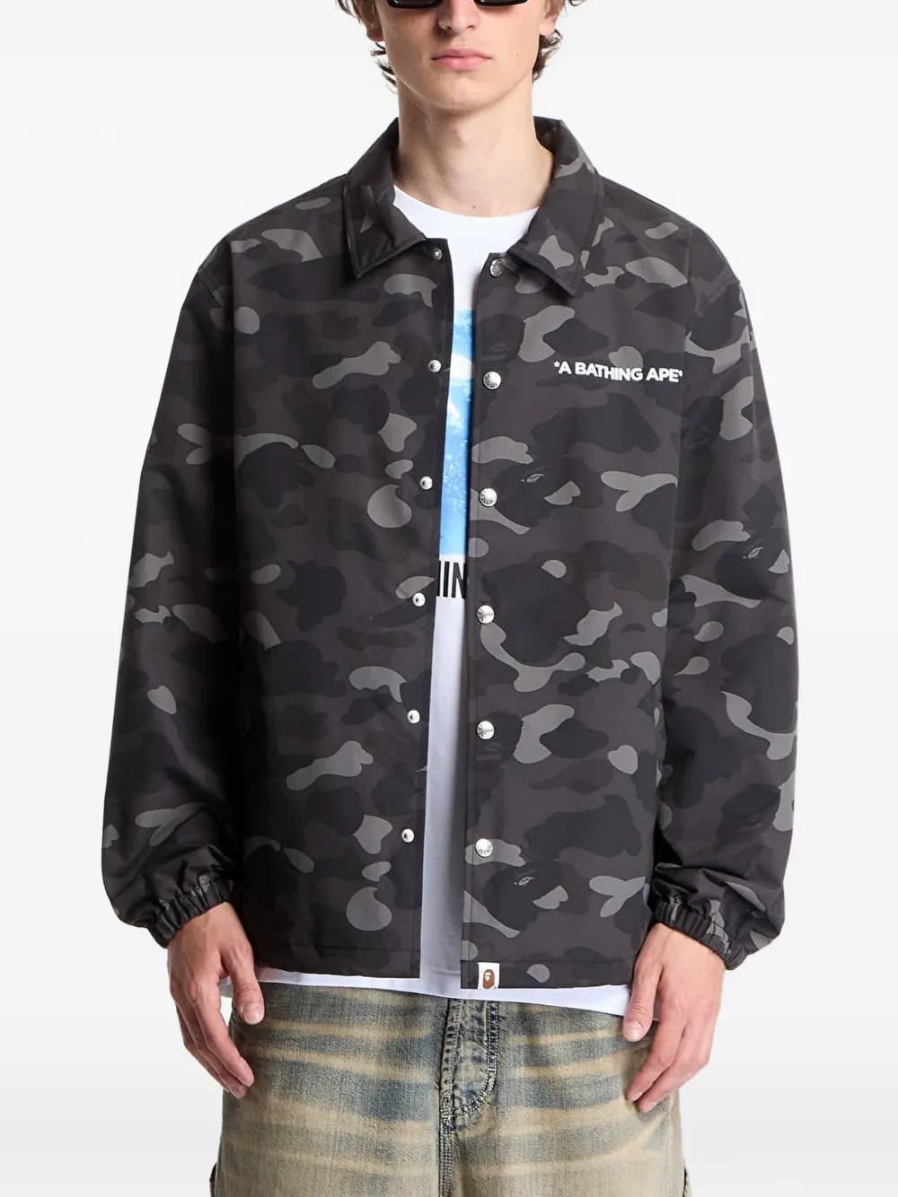 A BATHING APE Color Camo bomberjack Zwart