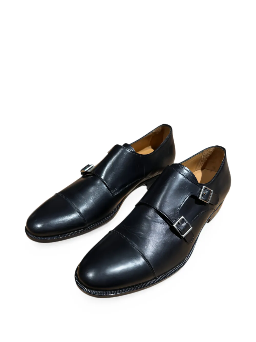Pertini leather monk shoes Zwart