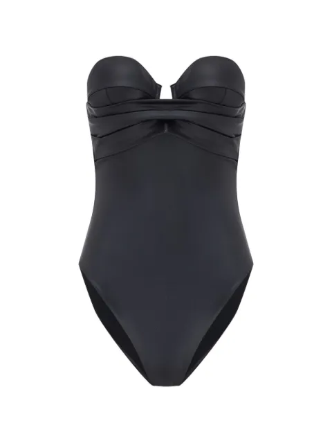Balmain strapless draped swimsuit