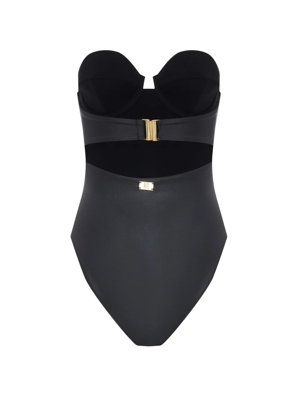 Balmain Gedrapeerd strapless badpak Zwart