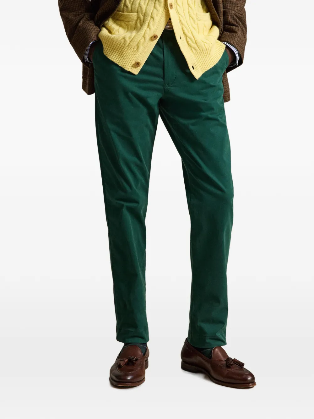 Polo Ralph Lauren Jarrett slim-fit satijnen broek Groen