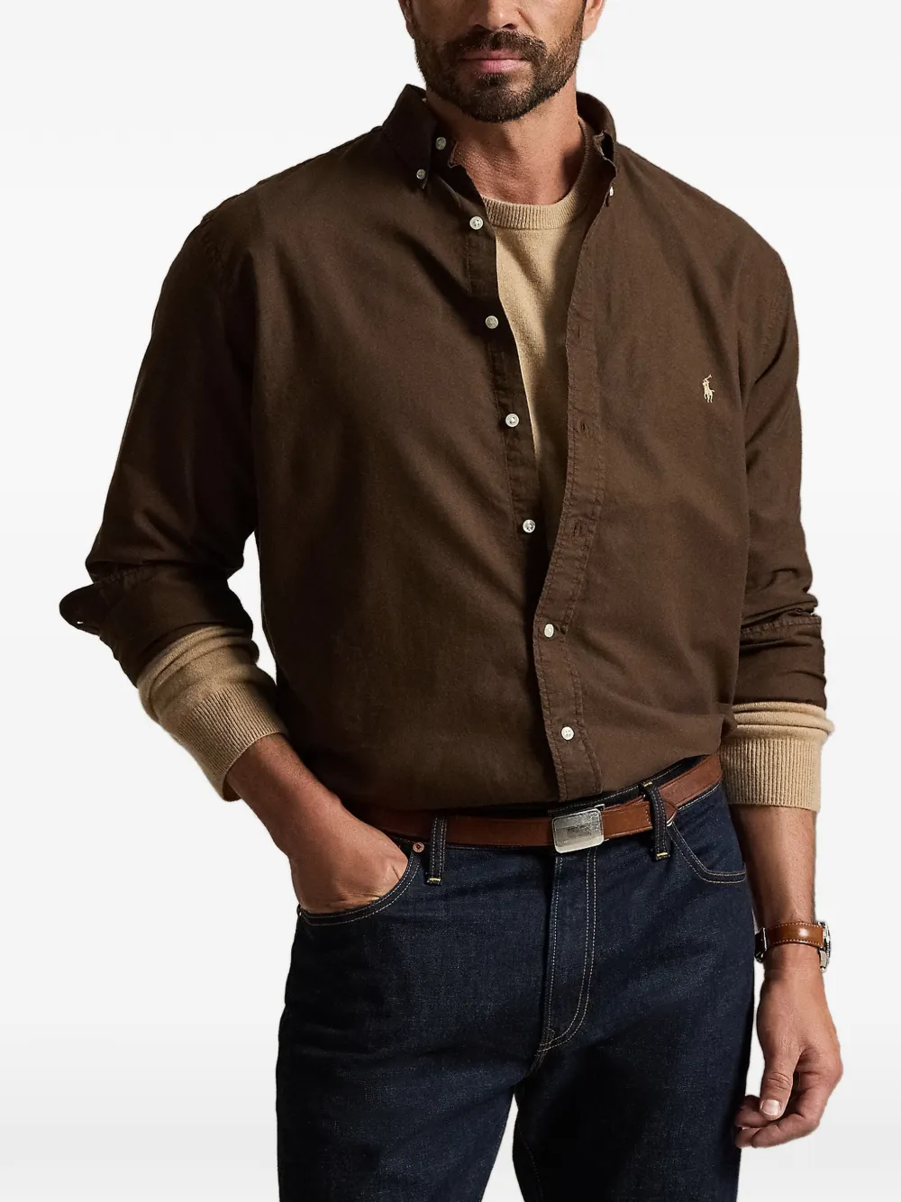 Polo Ralph Lauren Oxford overhemd Bruin