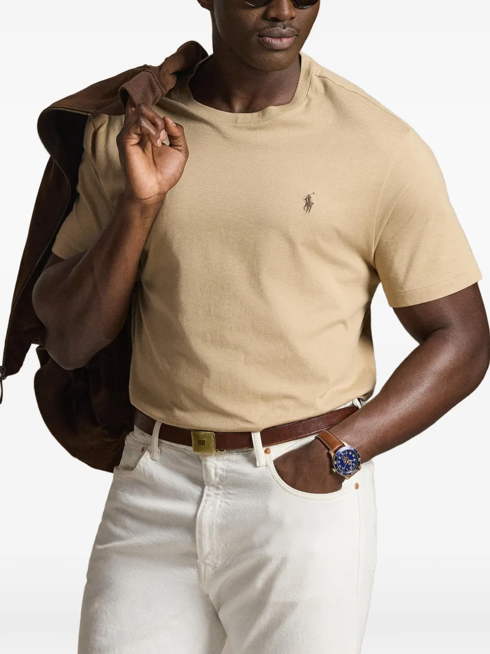 Polo Ralph Lauren T-shirt met geborduurd logo Bruin