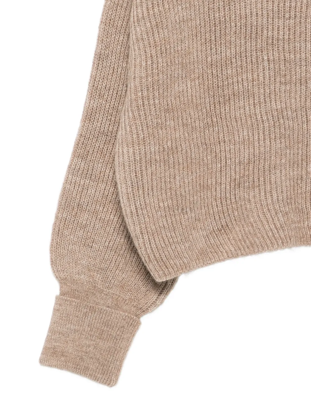 Closed Ribgebreide trui met hoge hals Beige