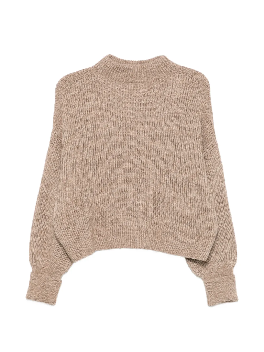 Closed Ribgebreide trui met hoge hals Beige