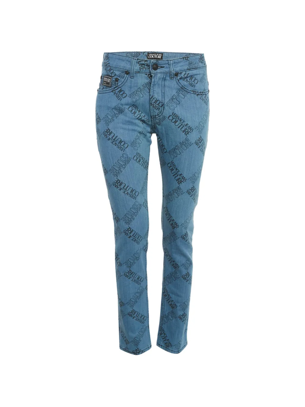 Versace Jeans Couture logo-print skinny jeans - Blu