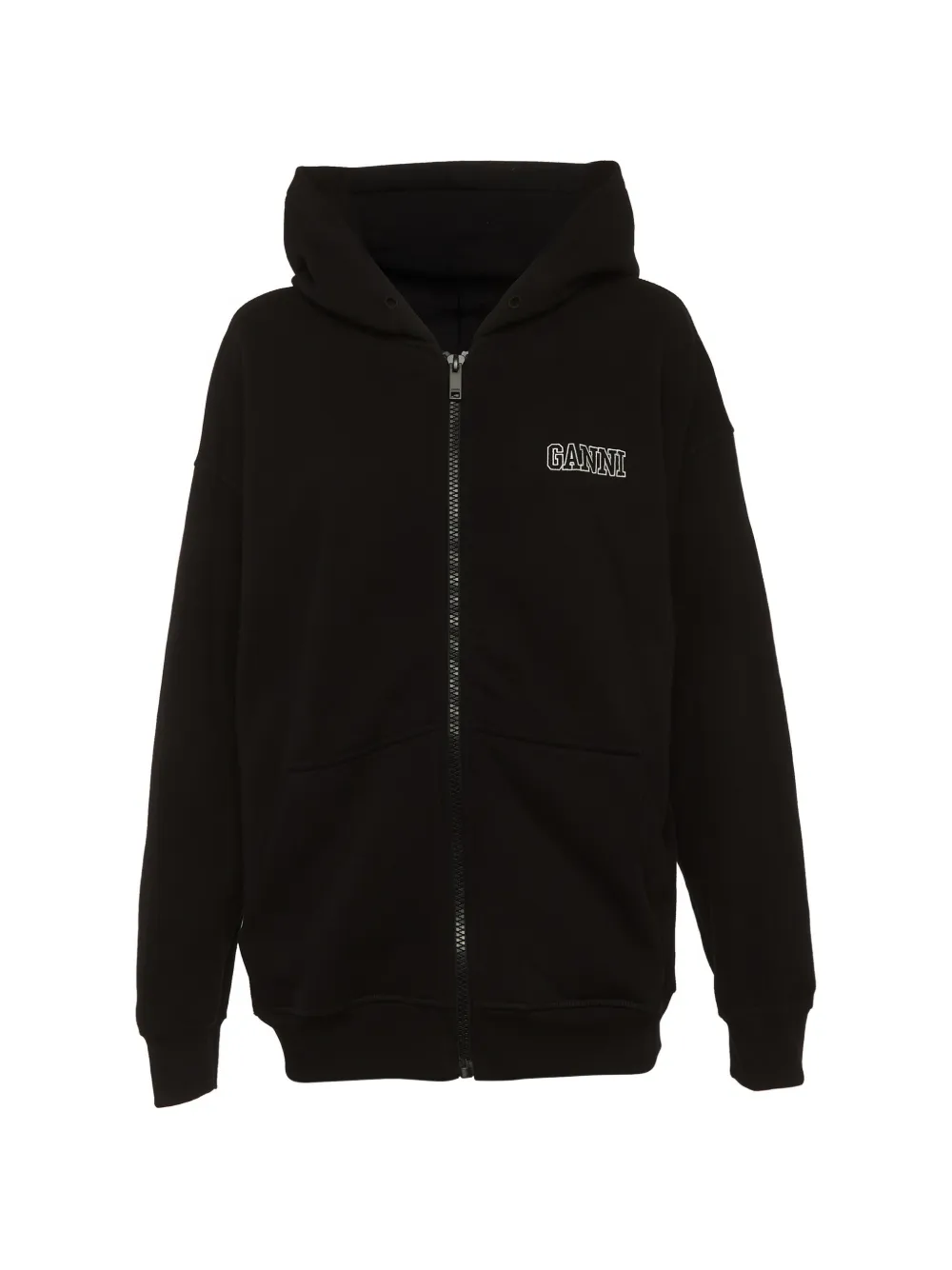 GANNI zip-up hoodie - Black