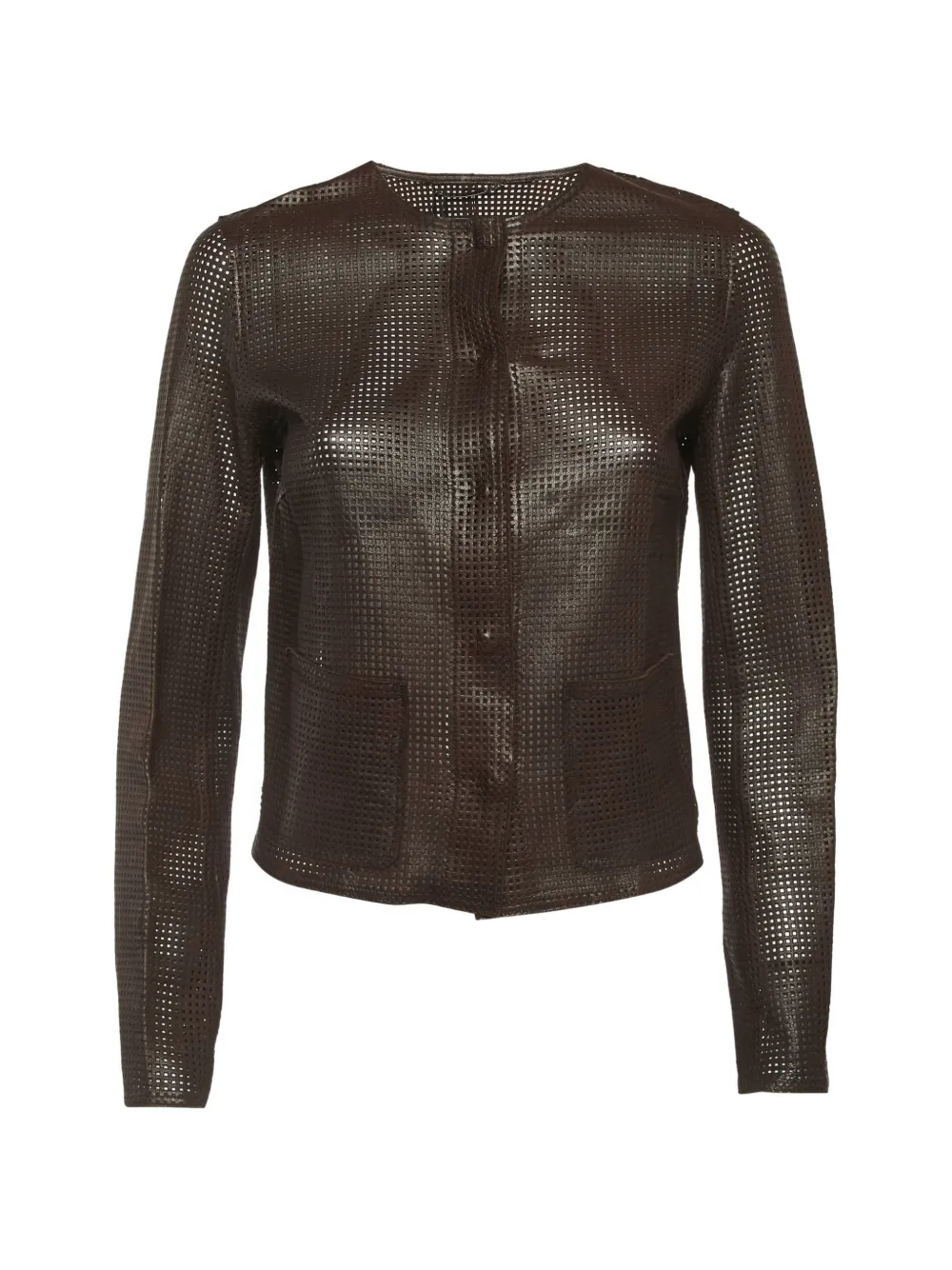 Dolce & Gabbana Pre-Owned perforated leather jacket - Marrone