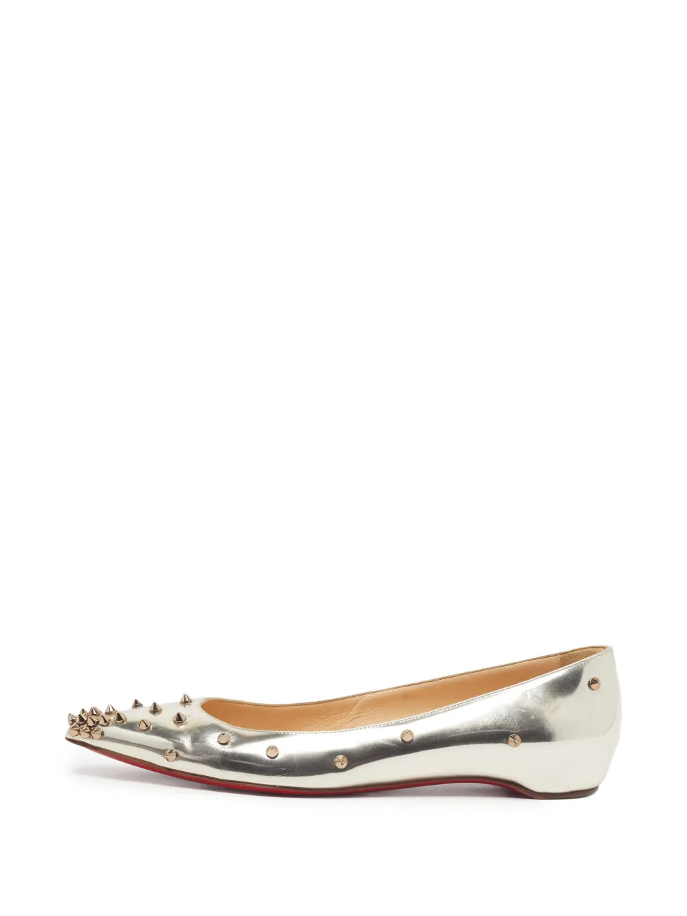 Christian Louboutin Pre-Owned Malabar Hill spiked ballet flats - Gold