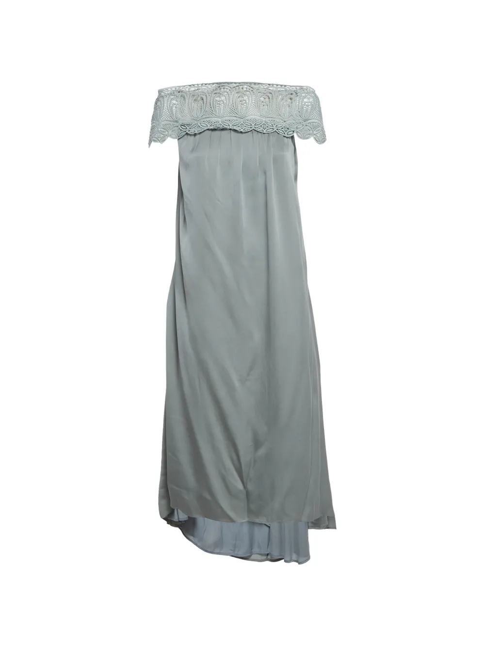 Self-Portrait lace-trim off-shoulder maxi dress - Blu