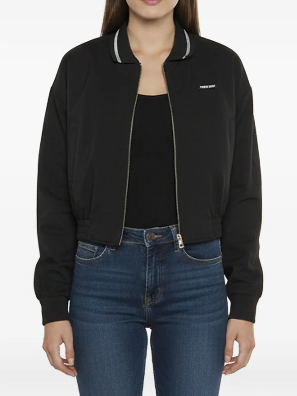 Miu Miu Pre-Owned logo-patch blouson jacket - Nero