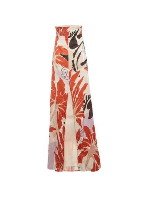 424 floral-print strapless maxi dress