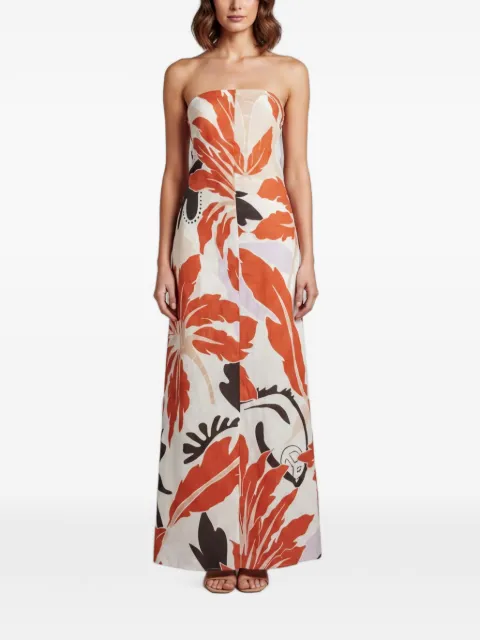 424 floral-print strapless maxi dress