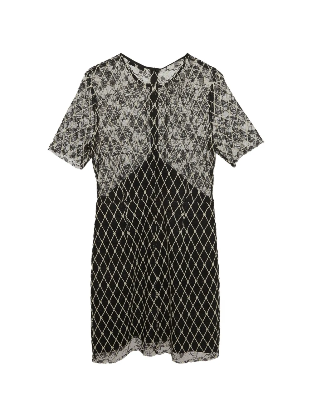 Pre-owned Sandro Short-sleeves Mini Dress In Black