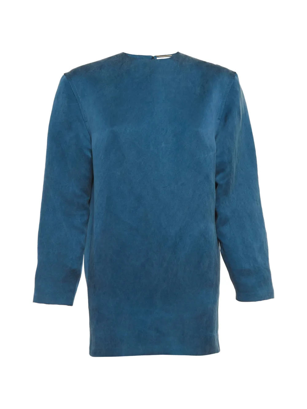 Pre-owned Saint Laurent Logo-detail Silk Mini Dress In Blue