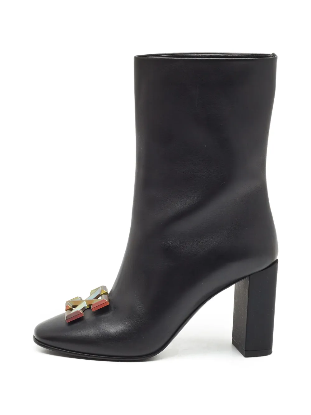 Off-White Pre-Owned Arrow leather ankle boots - Nero