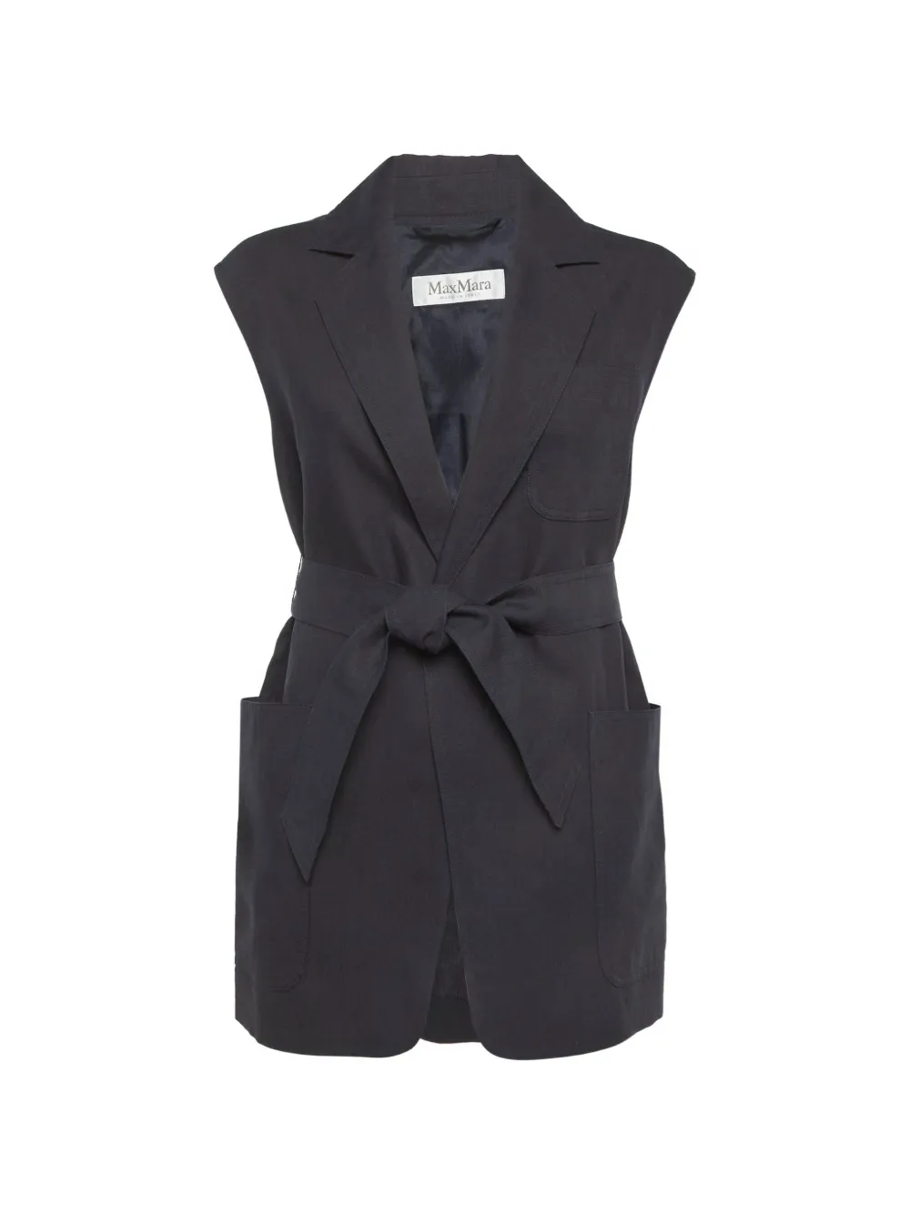 Max Mara belted sleeveless jacket - Blue
