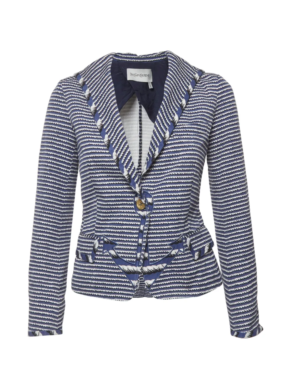 Saint Laurent Pre-Owned striped jacket - Blu