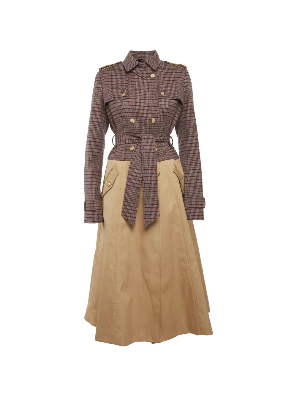 Gabriela Hearst plaid double-breasted trench coat - Marrone