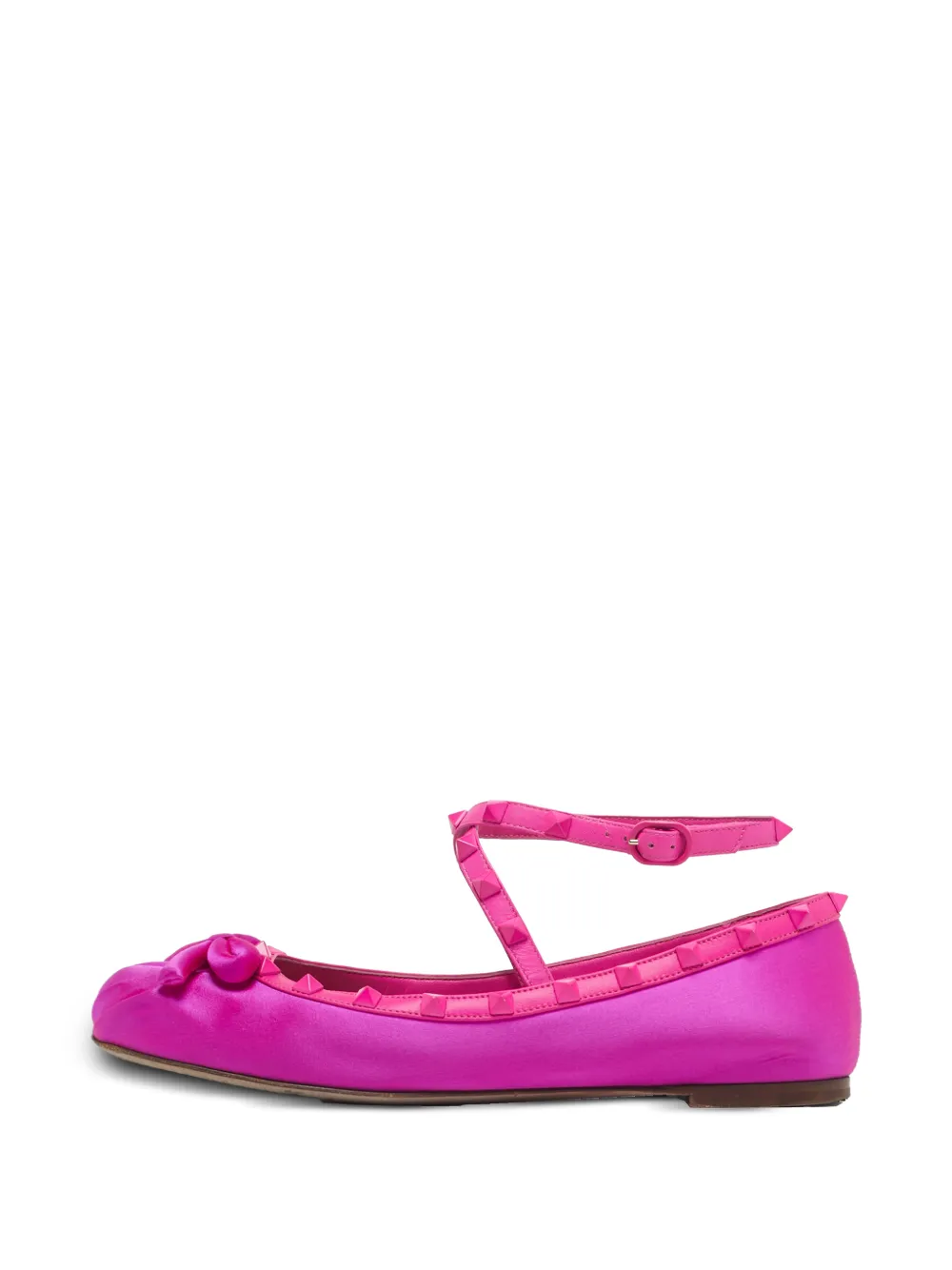 Valentino Garavani Pre-Owned rockstud bow ballet flats - Rosa