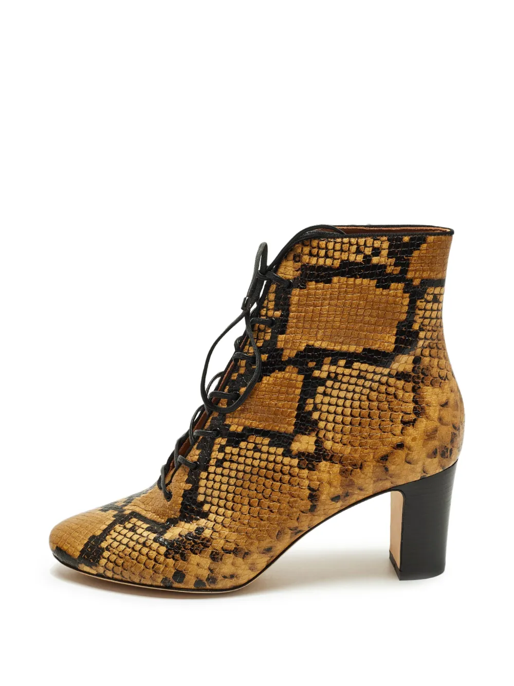 Tory Burch Vienna snakeskin-embossed lace-up ankle boots - Braun