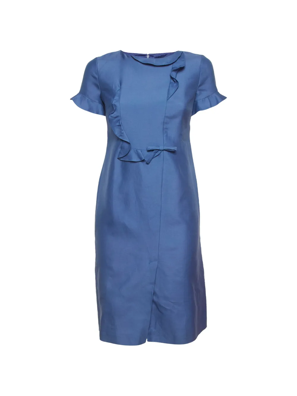 Valentino Garavani Pre-Owned ruffle-trim bow-detail mini dress - Blu