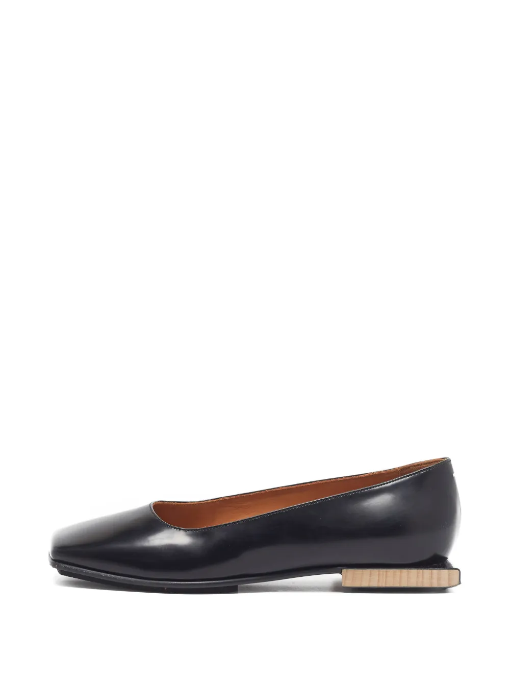 Maison Martin Margiela Pre-Owned square-toe leather ballet flats - Nero
