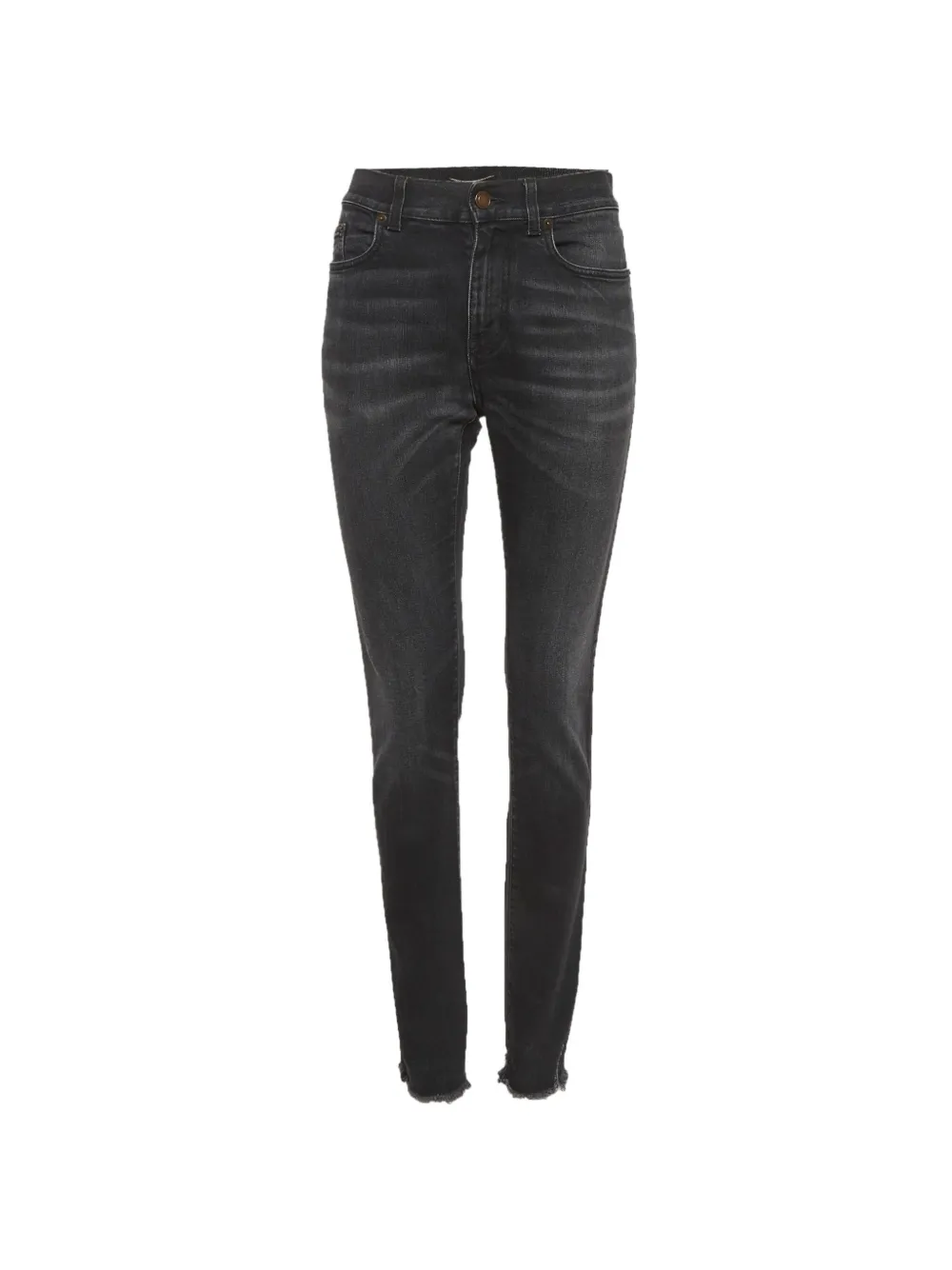 Saint Laurent Pre-Owned frayed-hem jeans - Nero