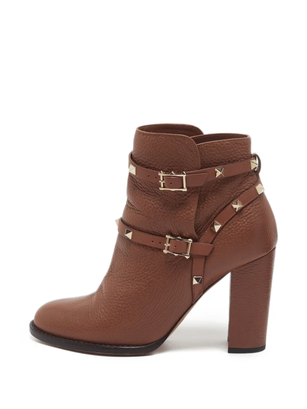Valentino Garavani Pre-Owned Rockstud buckle ankle boots - Marrone