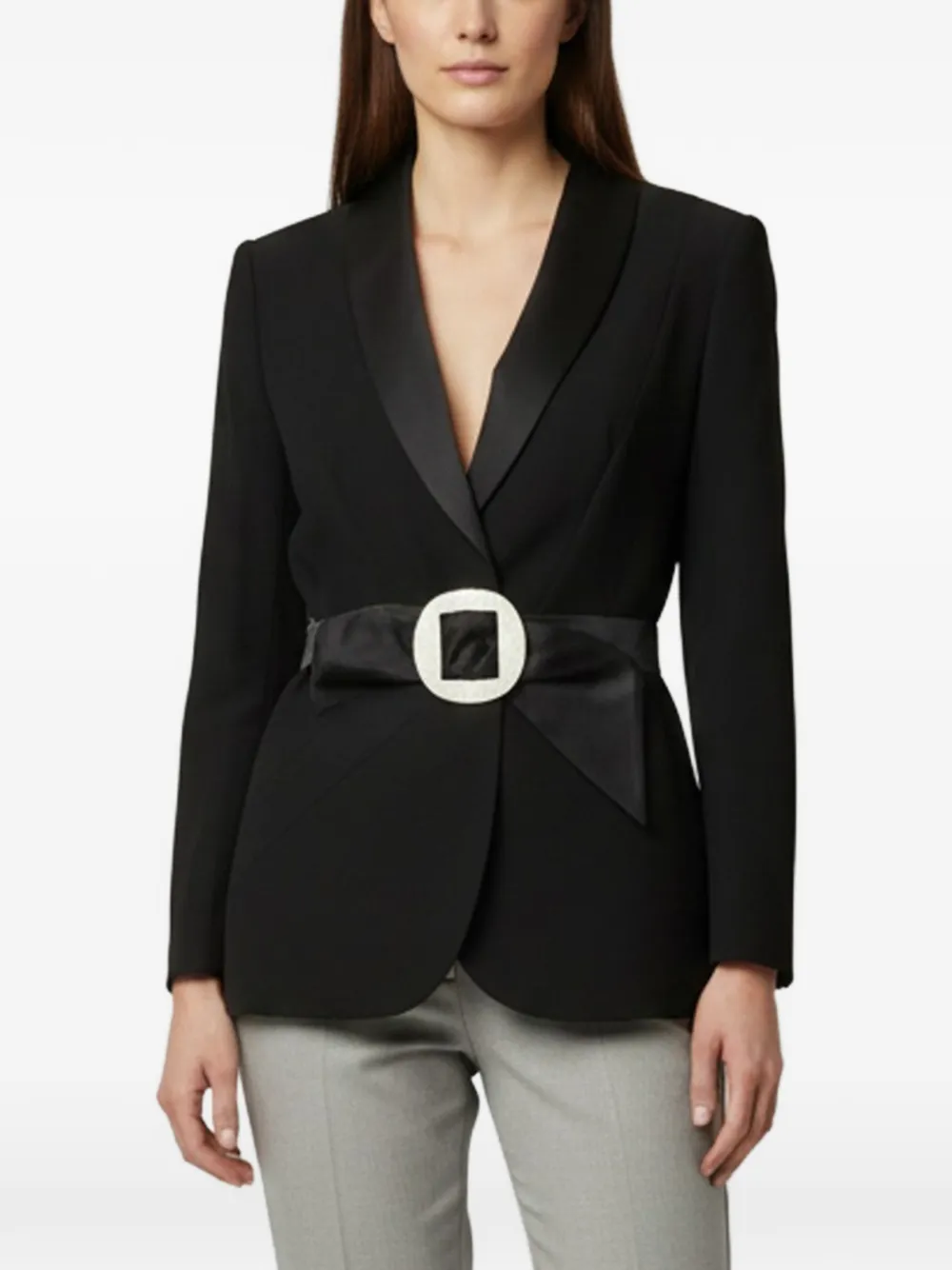 Escada Pre-Owned belted shawl-lapel blazer - Nero