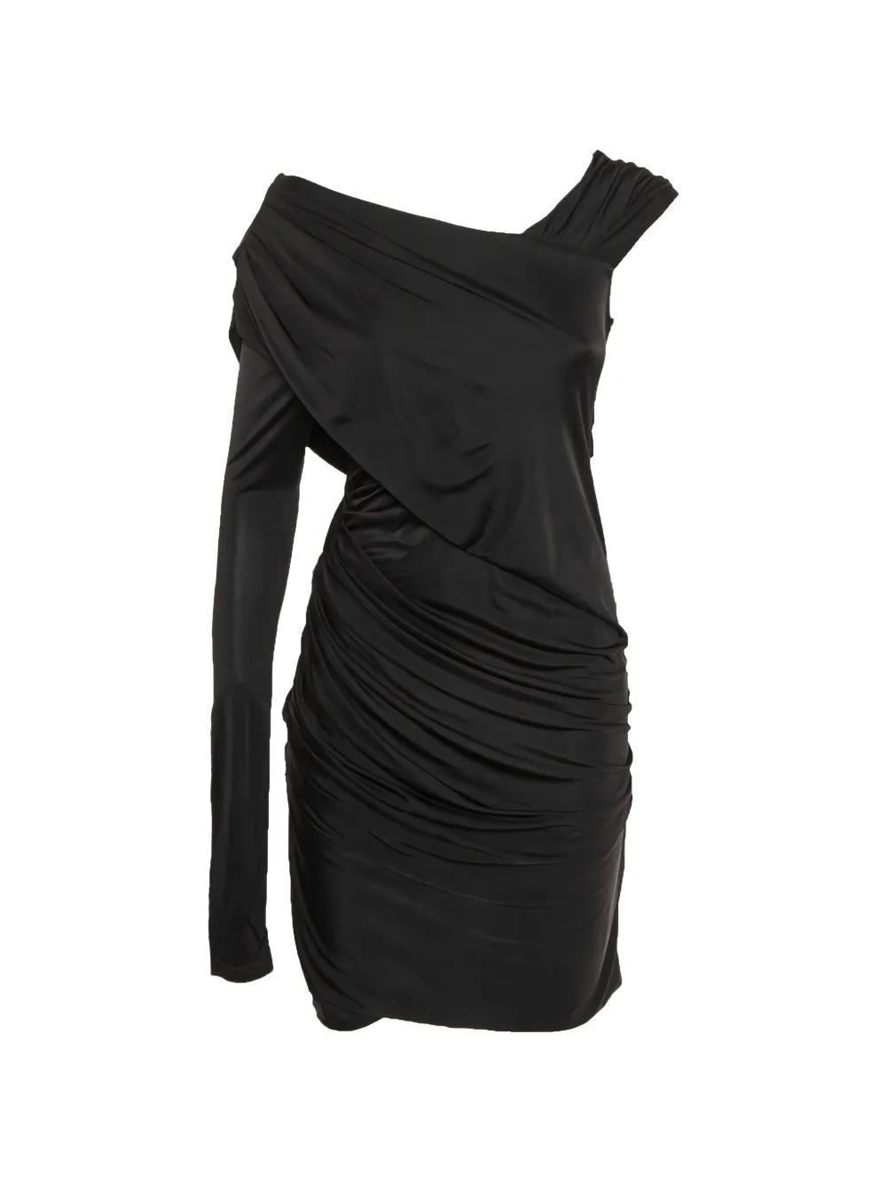 Pre-Owned Alexander Wang one-shoulder draped mini dress - Nero
