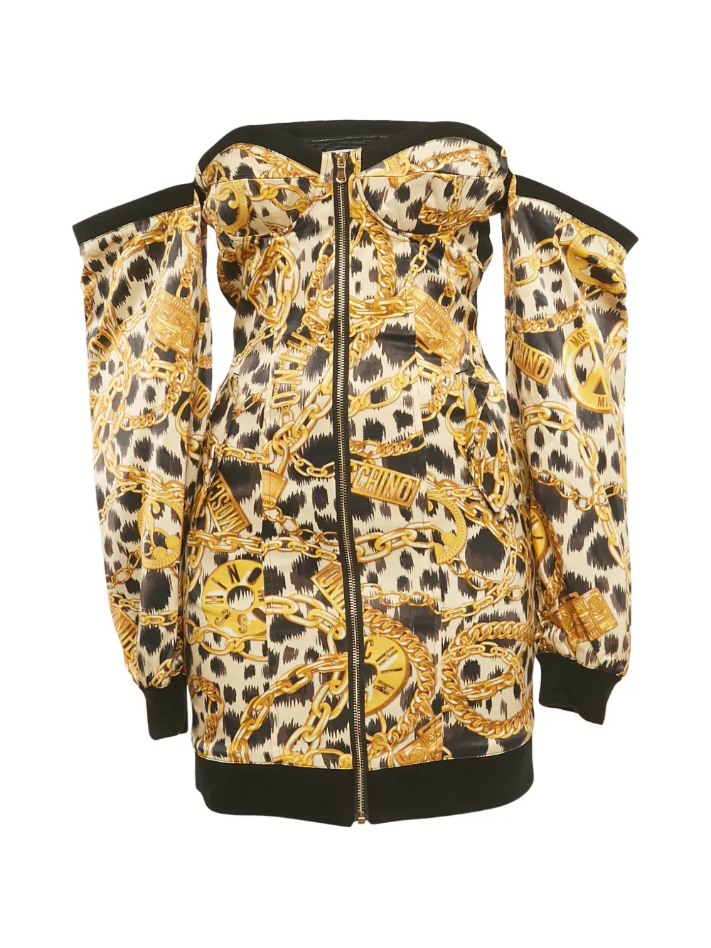 Moschino Pre-Owned x H&M chain-print off-shoulder mini dress - Oro