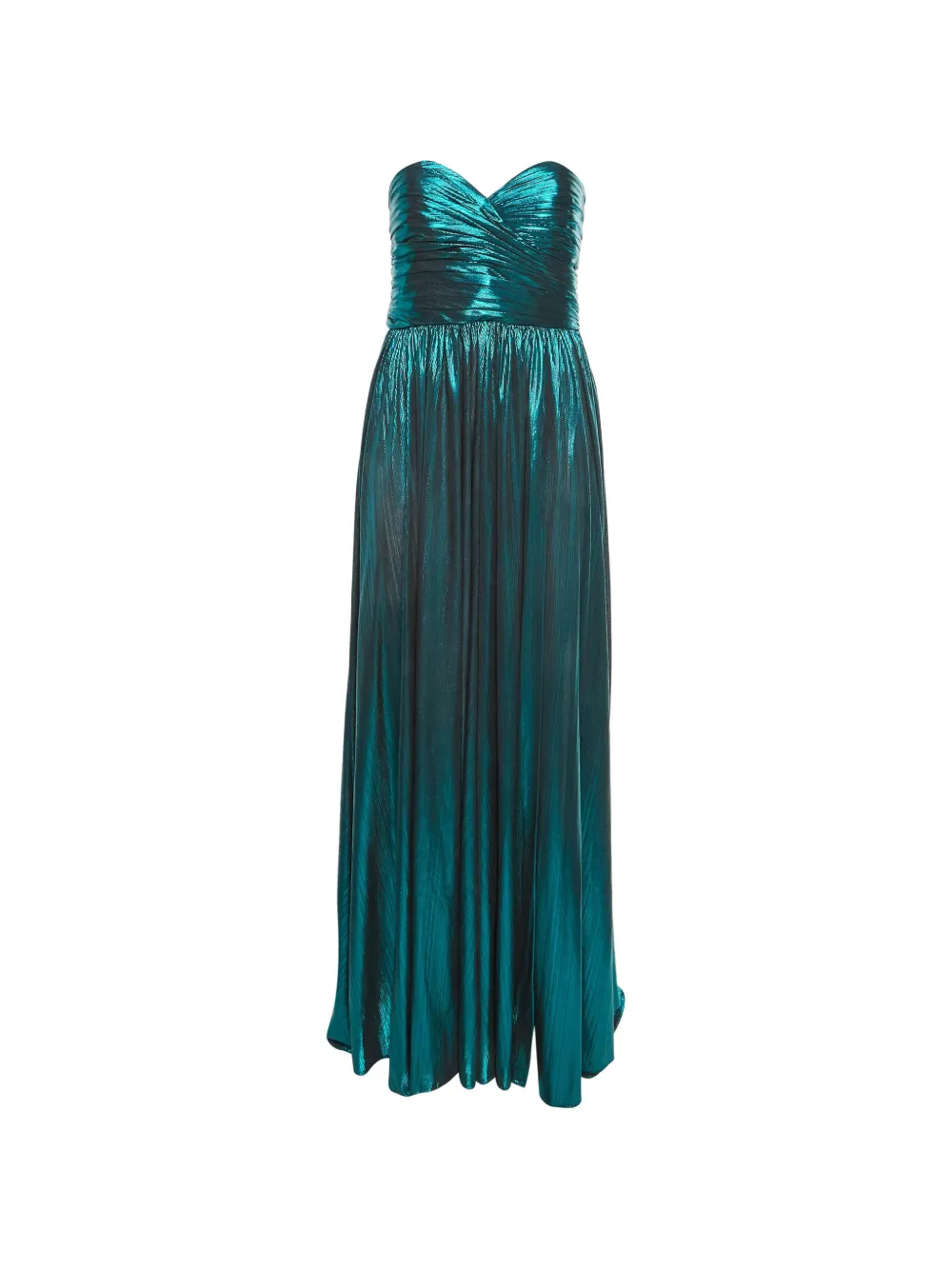Retrofete Ezri plissé-effect lamé maxi dress - Verde