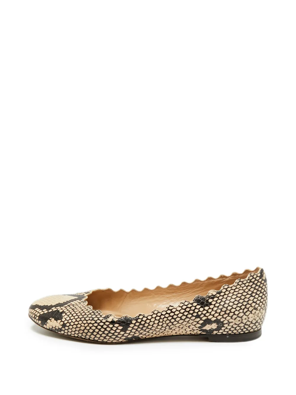 Chloé Pre-Owned Lauren scalloped ballet flats - Toni neutri