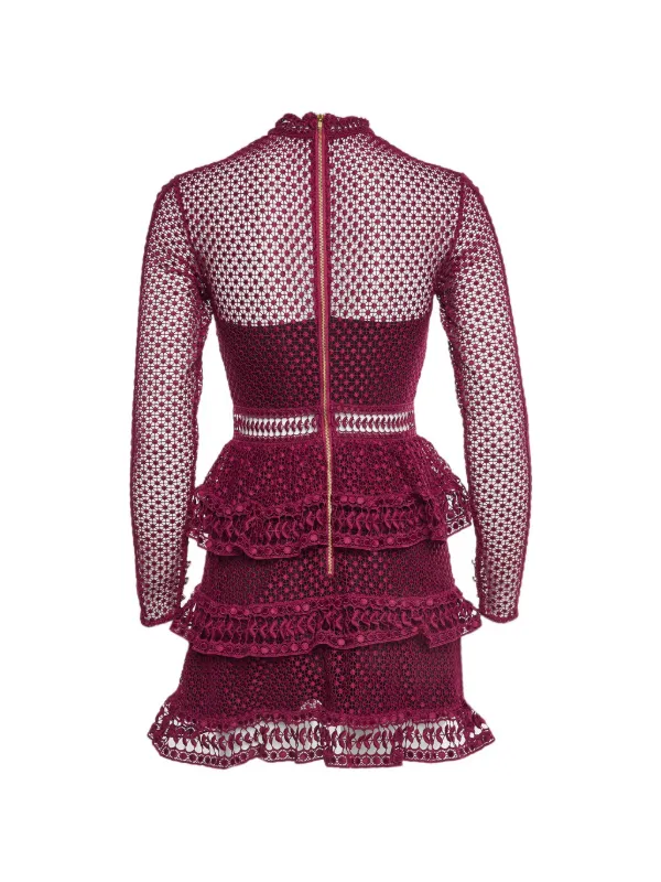 self portrait red lace mini dress Red Sequin Lace Mini Dress  self-portrait-US