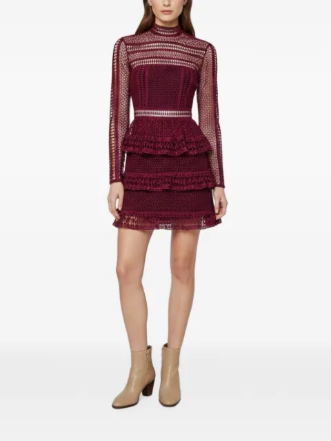 Self-Portrait lace ruffled mini dress
