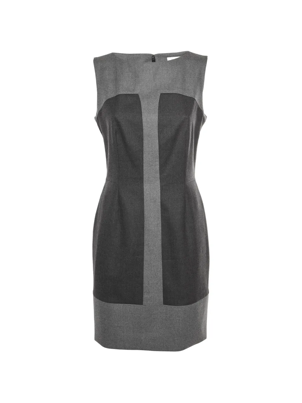 Pre-owned Saint Laurent Paneled Mini Dress In Gray