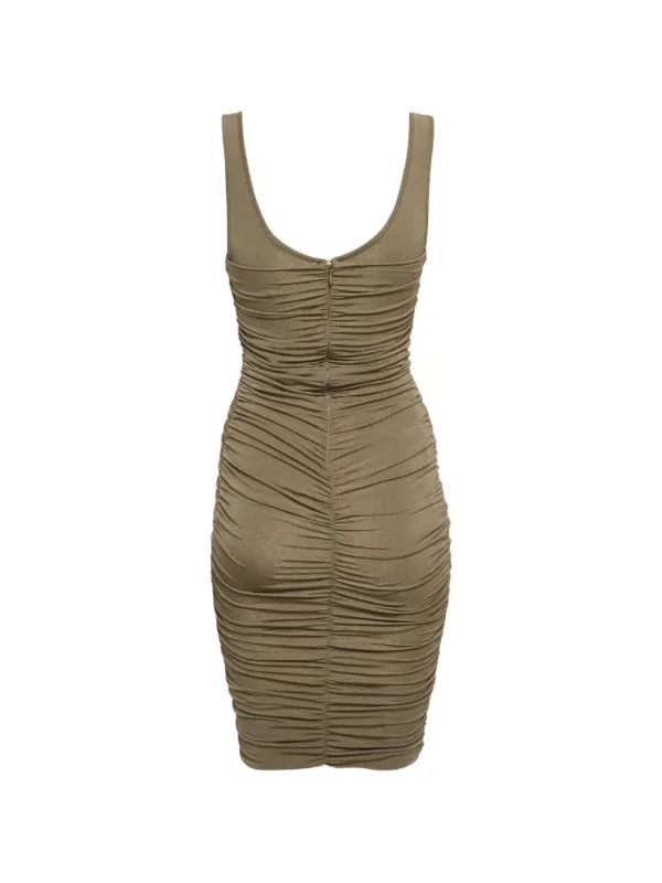 givenchy bodycon dress Pre-Owned ruched-detail Mini | Neutrals The fitted cut captivates